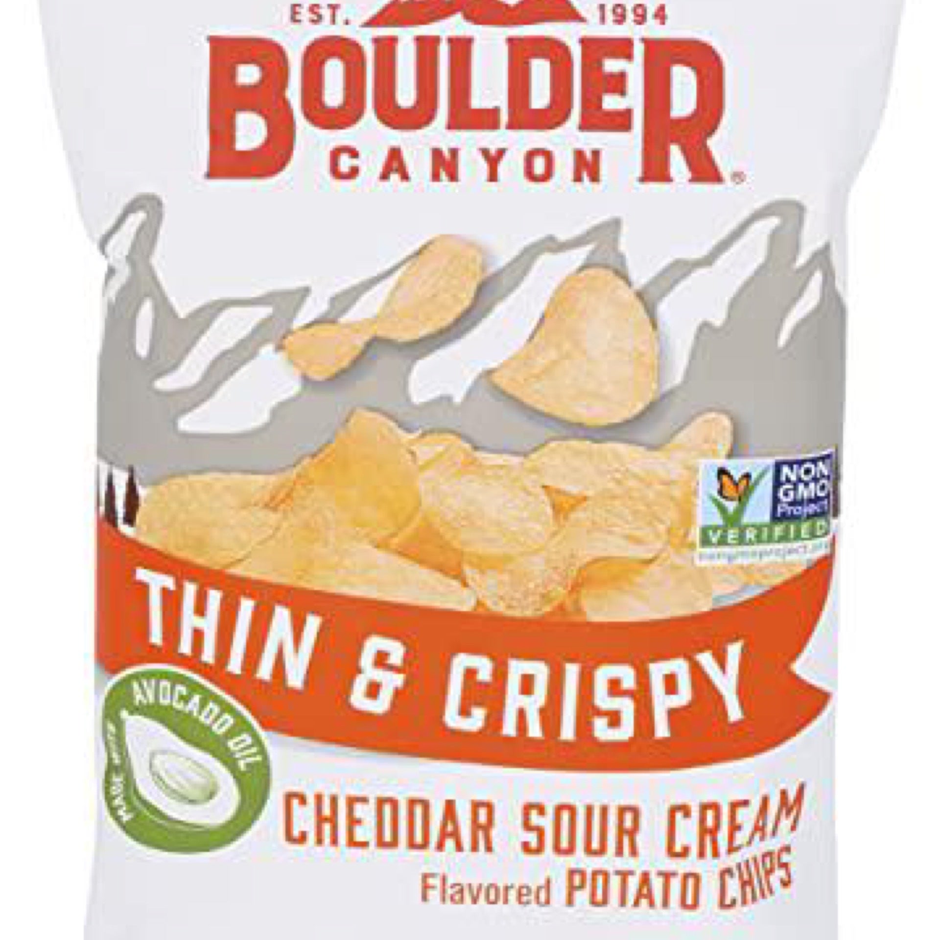 Boulder Thin & Crispy Cheddar Sour Cream Potato Chips | Red Valley 